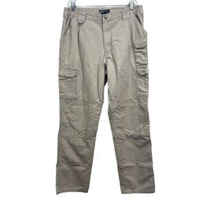 5.11 Tactical Series Mens Pants Straight Leg Flat Front Elastic Waist‎ Khaki 38W
